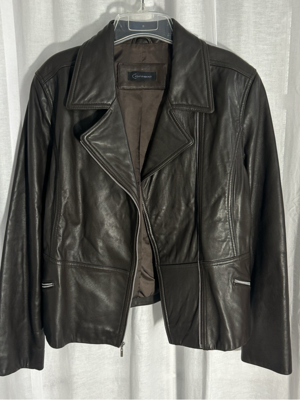 Context Brown Leather Jacket - Women's